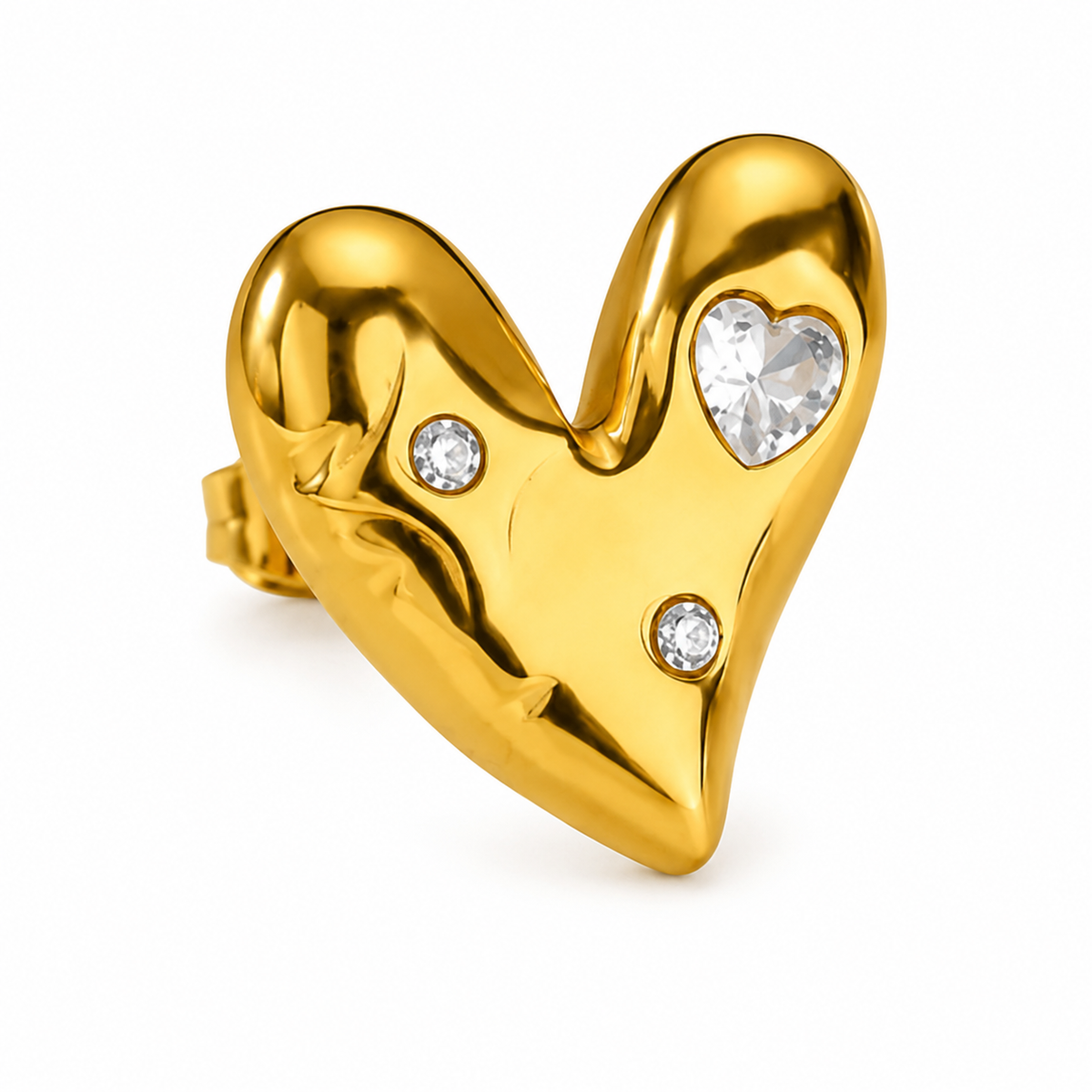 Luna Heart Stud Earrings